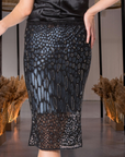 Leopard Luxe : Hand Beaded Pencil Skirt