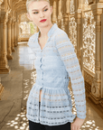 Tailor Fit Blouse With Embroidery