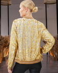 Two Tone Sequin Bomber Jacket