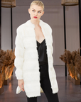 Faux Fur Coat with Hand Beaded Sequin