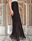 Maxi Skirt with Paisley Embroidery
