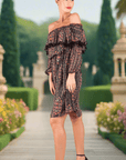 Off-Shoulder Pom Pom Dress