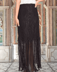 Maxi Skirt with Paisley Embroidery
