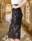 Hexagonal Design Hand Beaded Skirt