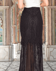 Maxi Skirt with Paisley Embroidery