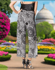 Mandala Printed Hand Beaded Crop Pants