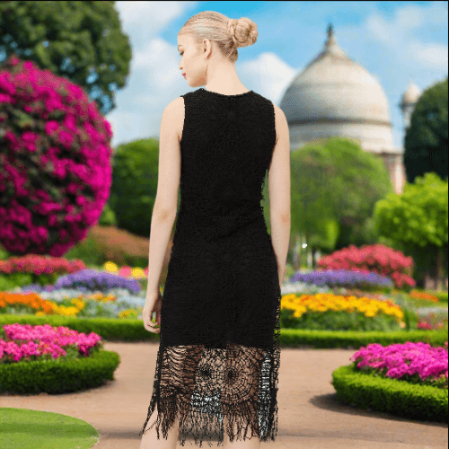 Elegant Crochet Beaded Fringe Dress – Handcrafted & Stylish – Siyona