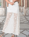 Maxi Skirt With Hand Sewn Floral Structures