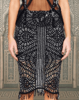 Midi Fringe Skirt