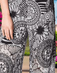Mandala Printed Hand Beaded Crop Pants