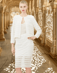 Hand Beaded Lace Pencil Skirt