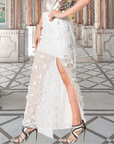 Maxi Skirt With Hand Sewn Floral Structures
