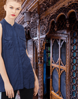 Crushed Silk Sleeveless Shirt