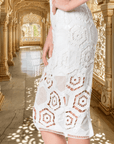 Hexagonal Design Hand Beaded Skirt