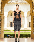 Hand Beaded Top On Tulle