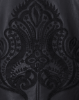 Embroidered Leather Biker Jacket