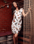 Floral Embroidered Dress on Mesh
