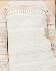 Beaded Cut Shoulder Lace Dress