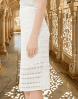 Hand Beaded Lace Pencil Skirt