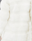 Faux Fur Coat with Hand Beaded Sequin