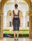 Hand Beaded Top On Tulle