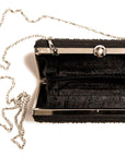 Hand-Beaded Clutch Bag with Detachable Chain Strap