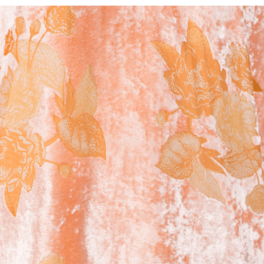 Velvet Dress with Burnout and Georgette Details