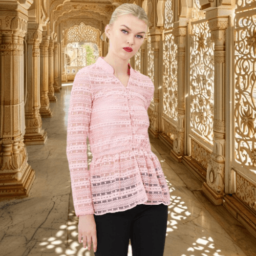 Tailor Fit Blouse With Embroidery