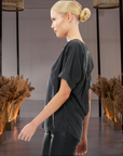 Short-Sleeved Sand-Washed Silk Top