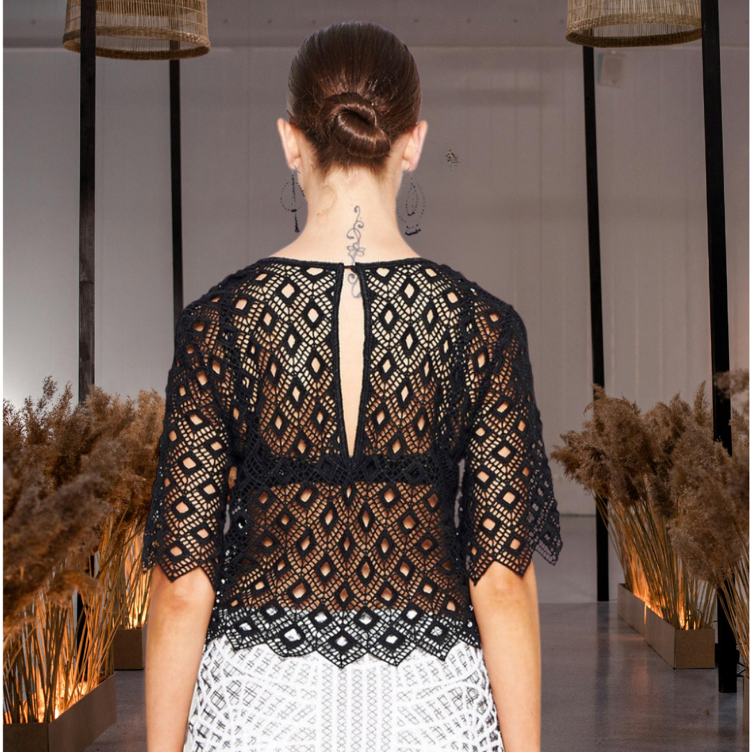 Diamond Shaped Embroidered Top