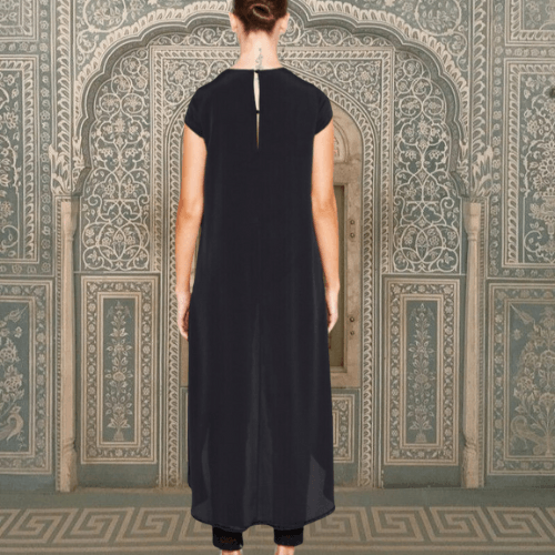 Silk Wrap Top with Hand Beaded Details