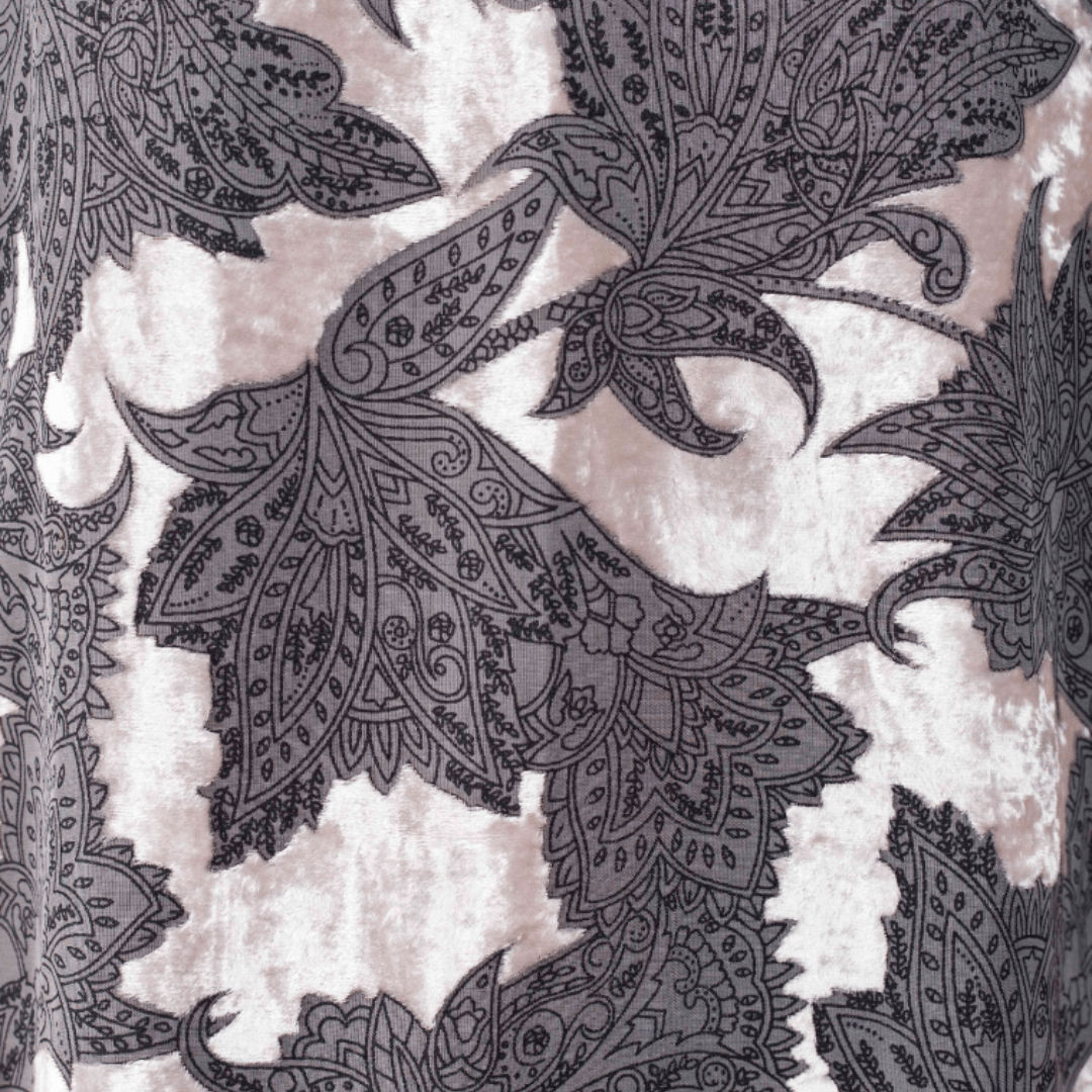 Velvet Dress with Burnout and Georgette Details