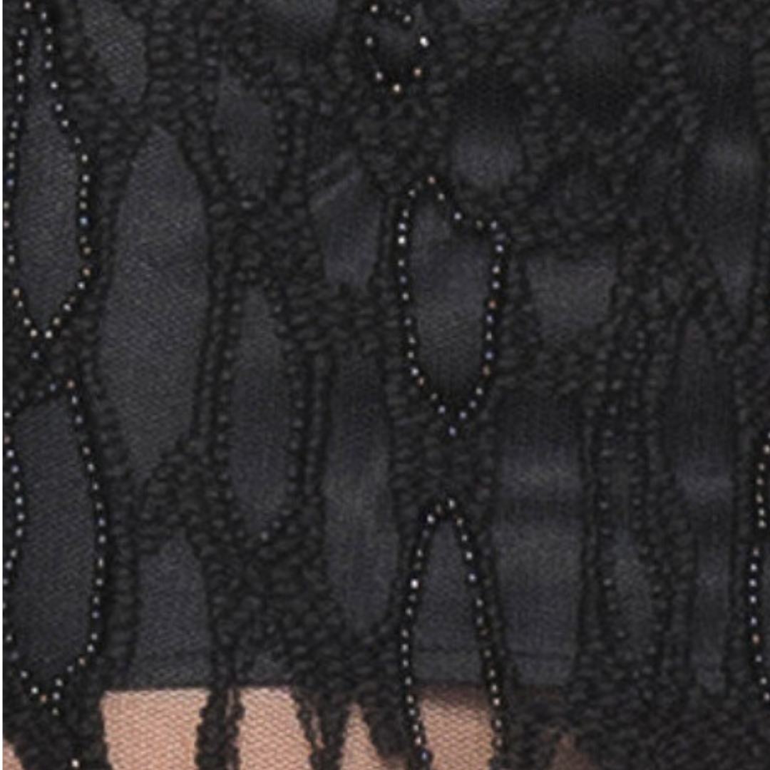 Hand-Beaded Leopard Print Pencil Skirt