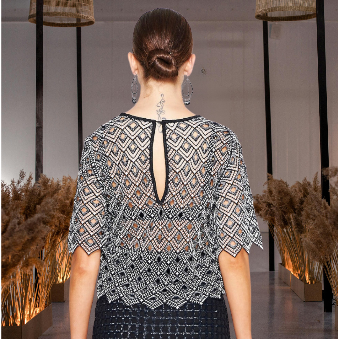 Diamond Shaped Embroidered Top