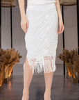 Spiderweb Woven Skirt with Delicate Fringes