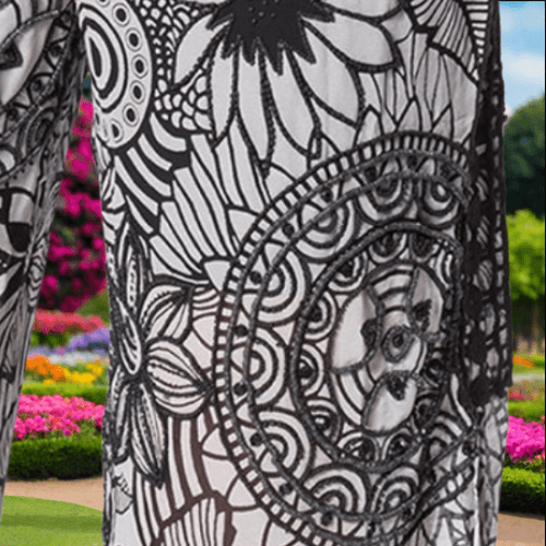 Mandala Printed Hand Beaded Crop Pants