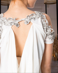 The Unique Draped Top with Intricate Beading