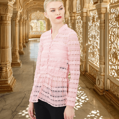 Tailor Fit Blouse With Embroidery