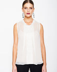 Sleeveless Hand Beaded Fringe And Choker Top