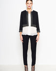 Square Embellished Crepe Jacket