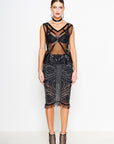 Midi Fringe Skirt with Specialised Art Deco Embroidery