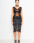 Midi Fringe Skirt with Specialised Art Deco Embroidery