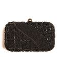 Hand-Beaded Clutch Bag with Detachable Chain Strap