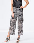 Printed Hand Beaded Crop Pants