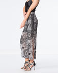 Printed Hand Beaded Crop Pants