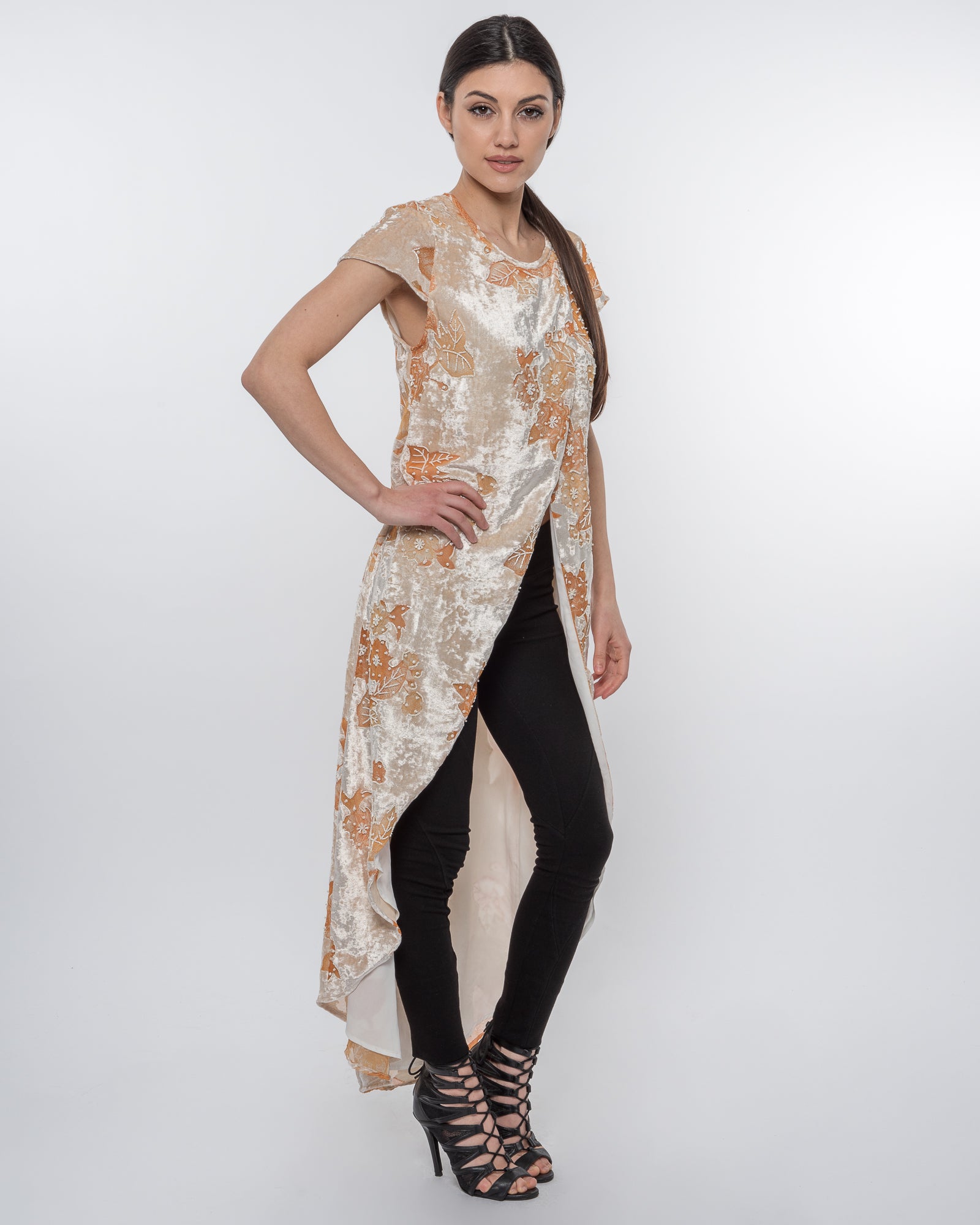 Velvet Crossover Wrap Top