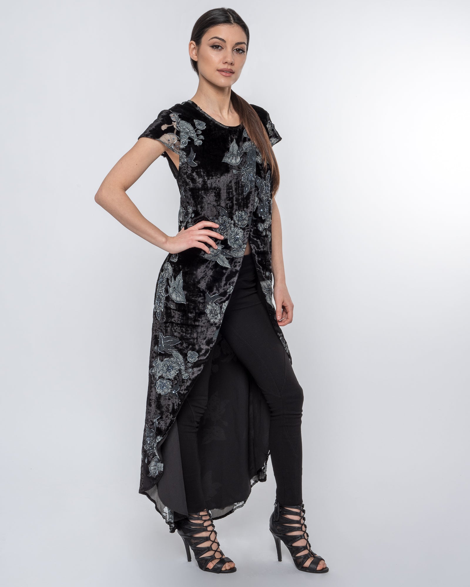 Velvet Crossover Wrap Top