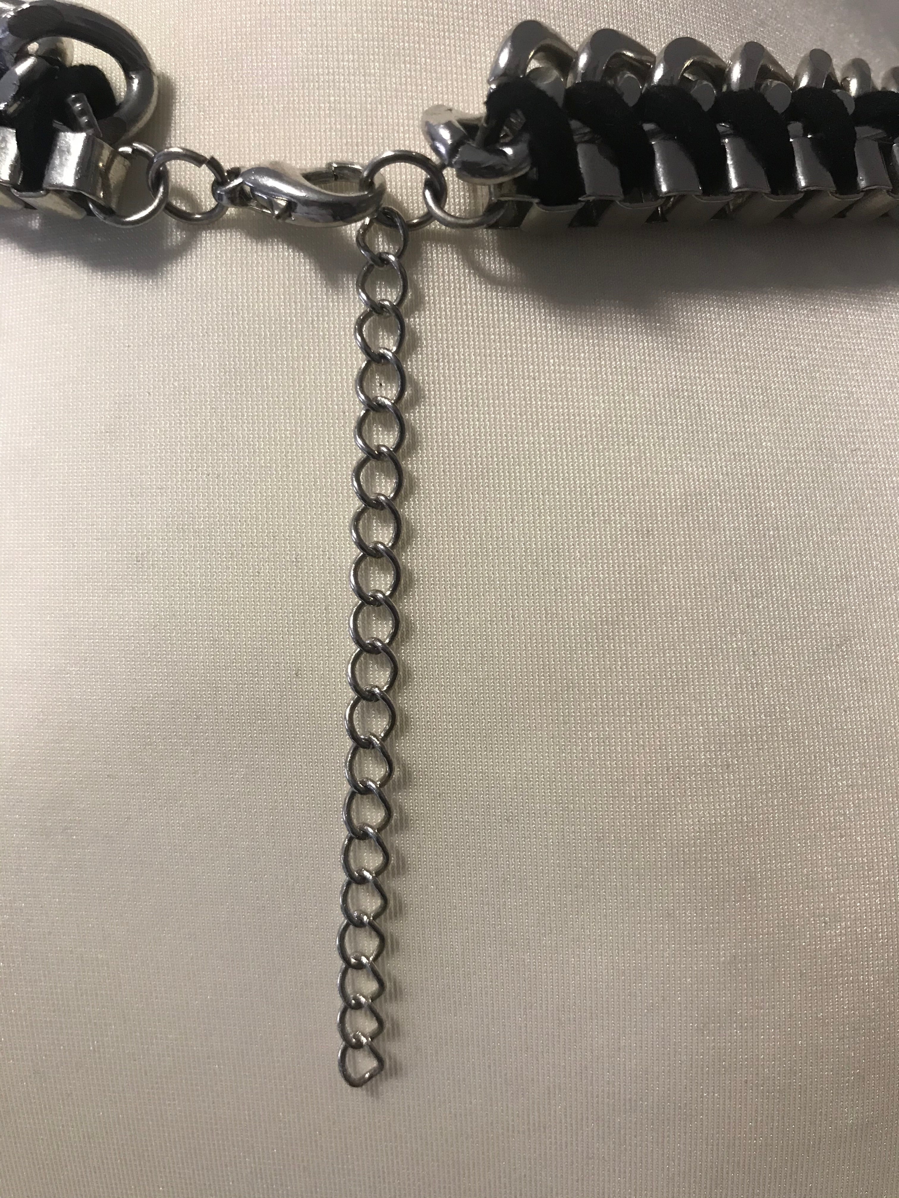 Black and Silver Metal Necklace