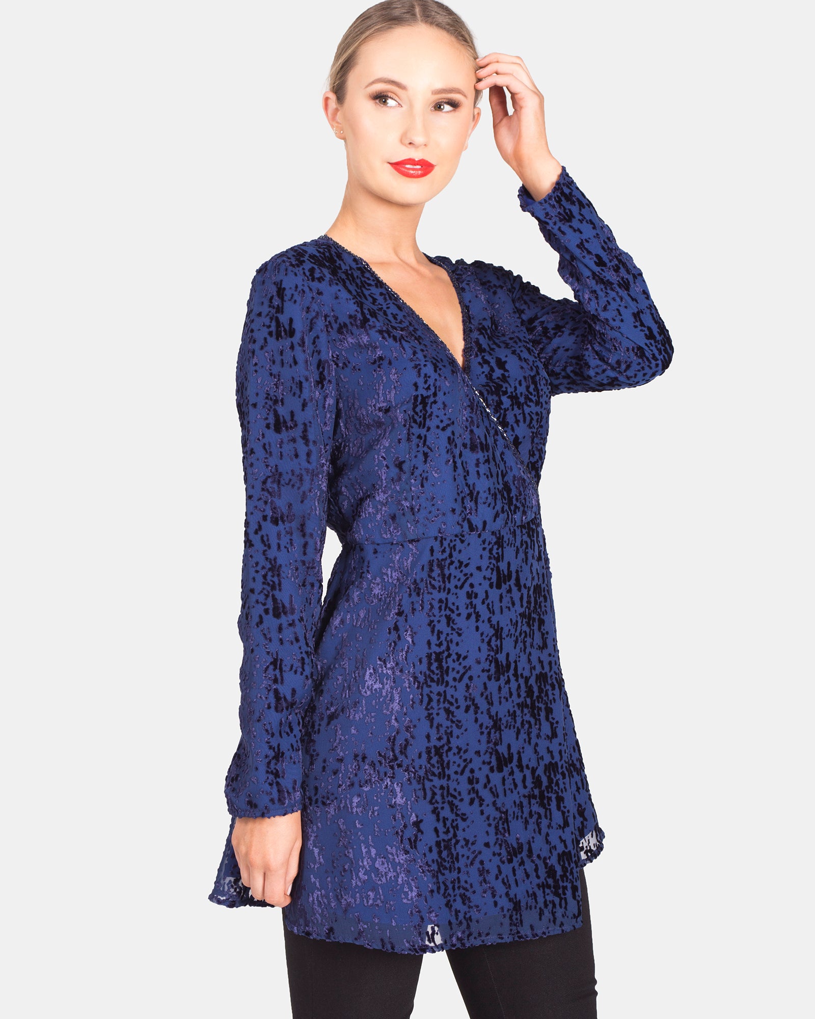 Velvet Wrap Top
