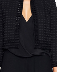 Square Embellished Crepe Jacket